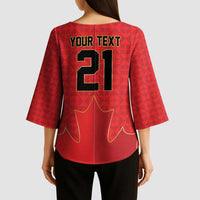 Custom Canada Football Pride Kimono Sleeve Blouse Take Me To America Maple Leaf