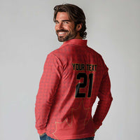 Custom Canada Football Pride Long Sleeve Polo Shirt Take Me To America Maple Leaf