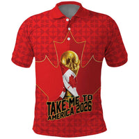 Custom Canada Football Pride Polo Shirt Take Me To America Maple Leaf