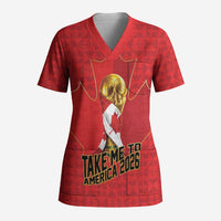 Custom Canada Football Pride Scrub Top Take Me To America Maple Leaf