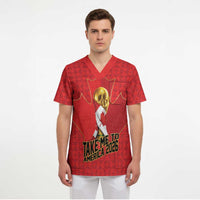 Custom Canada Football Pride Scrub Top Take Me To America Maple Leaf