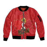 Custom Canada Football Pride Sleeve Zip Bomber Jacket Take Me To America Maple Leaf