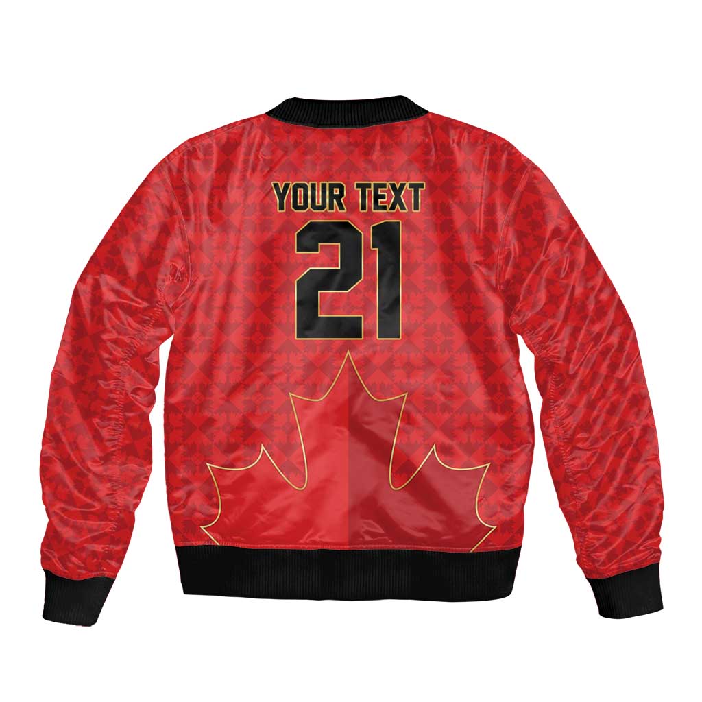 Custom Canada Football Pride Sleeve Zip Bomber Jacket Take Me To America Maple Leaf