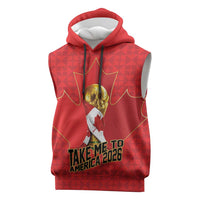 Custom Canada Football Pride Sleeveless Hoodie Take Me To America Maple Leaf