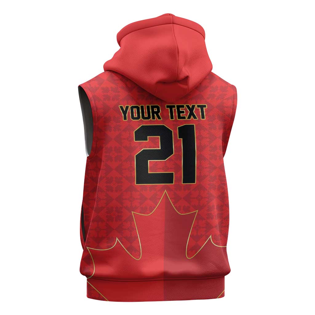 Custom Canada Football Pride Sleeveless Hoodie Take Me To America Maple Leaf
