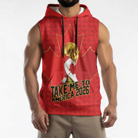 Custom Canada Football Pride Sleeveless Hoodie Take Me To America Maple Leaf