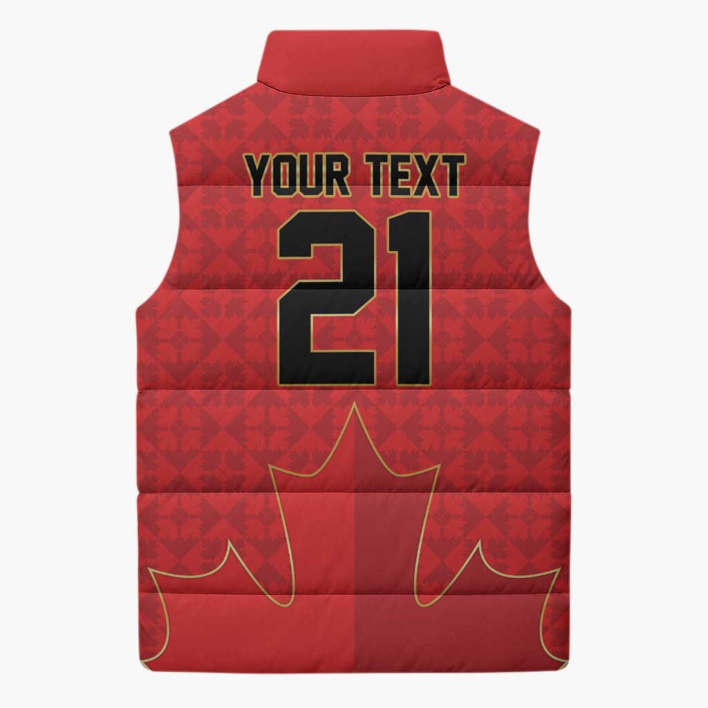 Custom Canada Football Pride Sleeveless Puffer Jacket Take Me To America Maple Leaf