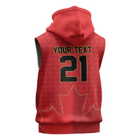 Custom Canada Football Pride Sleeveless Zip Hoodie Take Me To America Maple Leaf