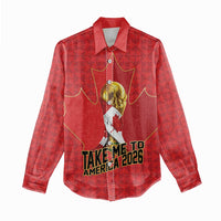 Custom Canada Football Pride Women Casual Shirt Take Me To America Maple Leaf