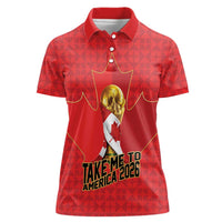Custom Canada Football Pride Women Polo Shirt Take Me To America Maple Leaf