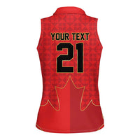 Custom Canada Football Pride Women Sleeveless Polo Shirt Take Me To America Maple Leaf