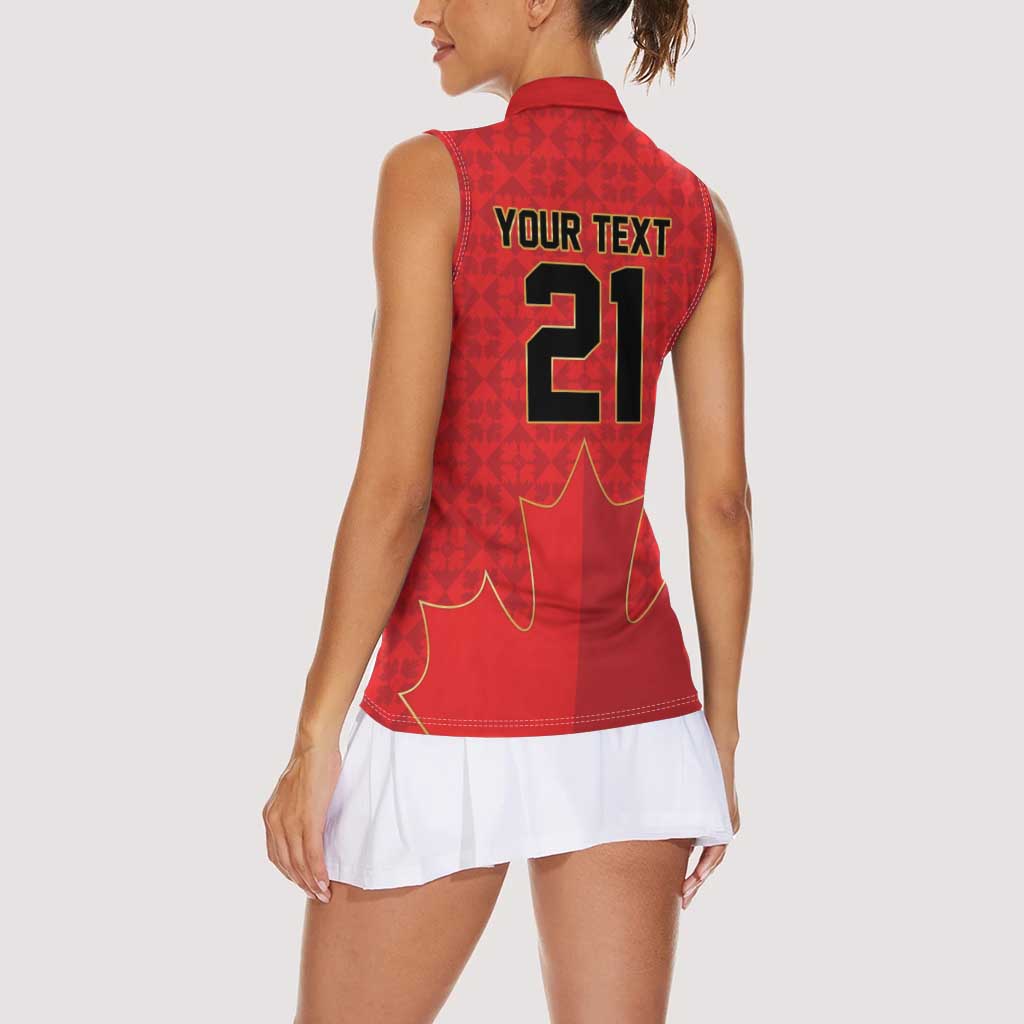 Custom Canada Football Pride Women Sleeveless Polo Shirt Take Me To America Maple Leaf