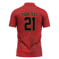 Custom Canada Football Pride Zipper Polo Shirt Take Me To America Maple Leaf
