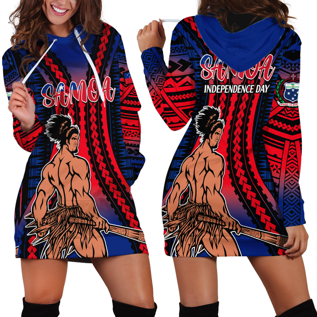 Polynesian Samoa Independence Day Hoodie Dress Polynesian Pacific Tribal - Wonder Print Shop