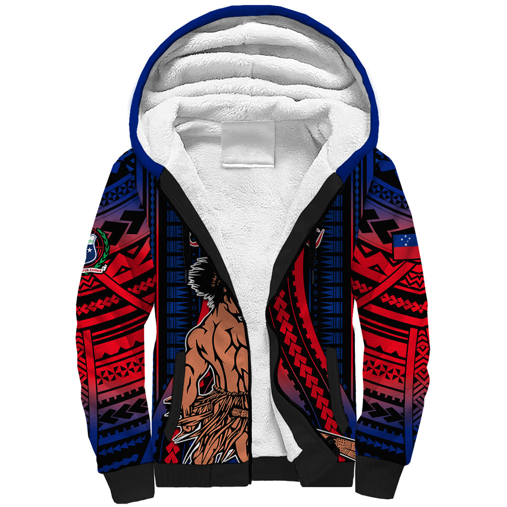 Polynesian Samoa Independence Day Sherpa Hoodie Polynesian Pacific Tribal - Wonder Print Shop