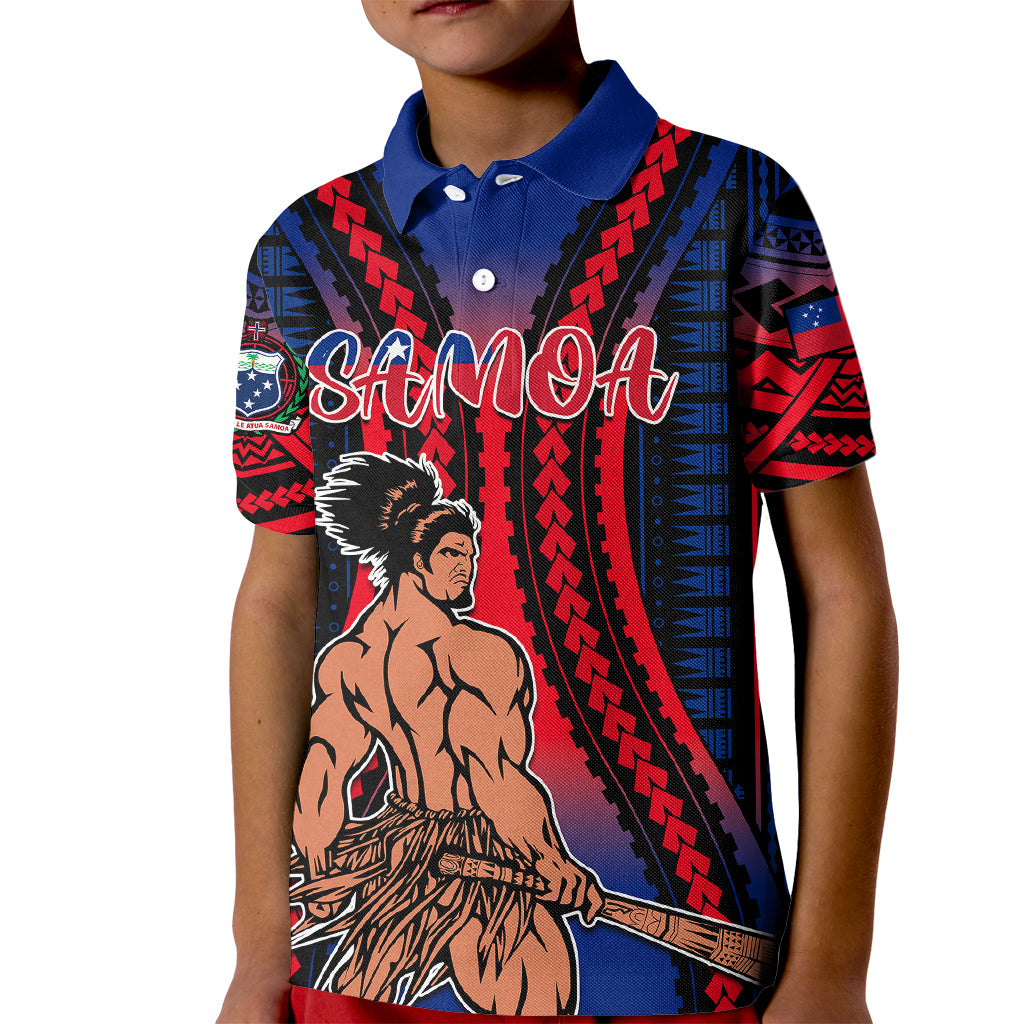 Custom Polynesian Samoa Independence Day Kid Polo Shirt Polynesian Pacific Tribal - Wonder Print Shop