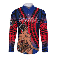 Custom Polynesian Samoa Independence Day Long Sleeve Button Shirt Polynesian Pacific Tribal - Wonder Print Shop