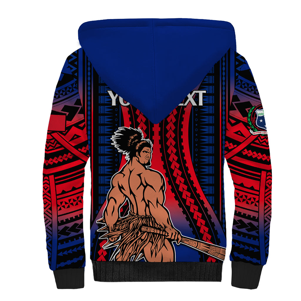 Custom Polynesian Samoa Independence Day Sherpa Hoodie Polynesian Pacific Tribal - Wonder Print Shop