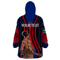 Custom Polynesian Samoa Independence Day Wearable Blanket Hoodie Polynesian Pacific Tribal - Wonder Print Shop
