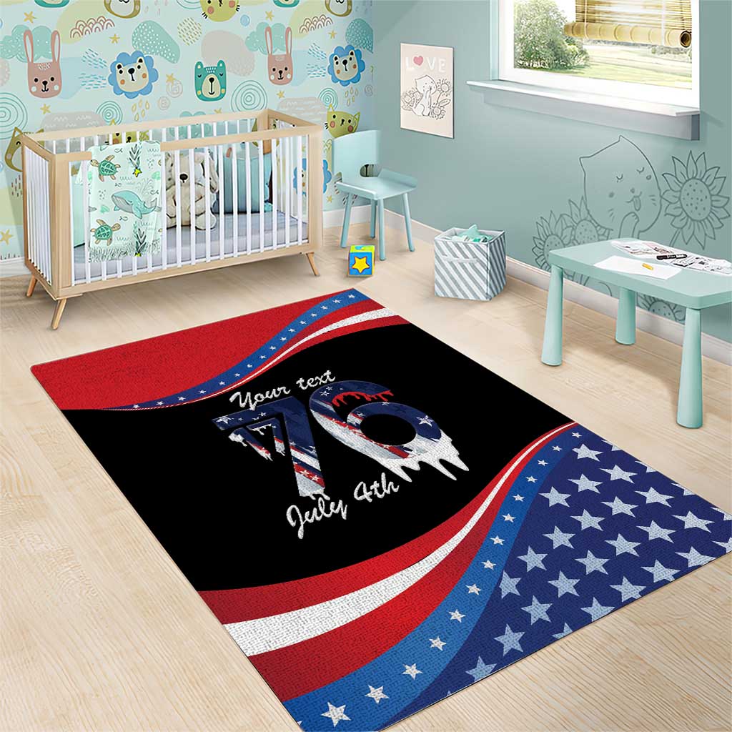 Funny Ice Cream 1776 Drip Personalized Area Rug American Flag 4th Of July