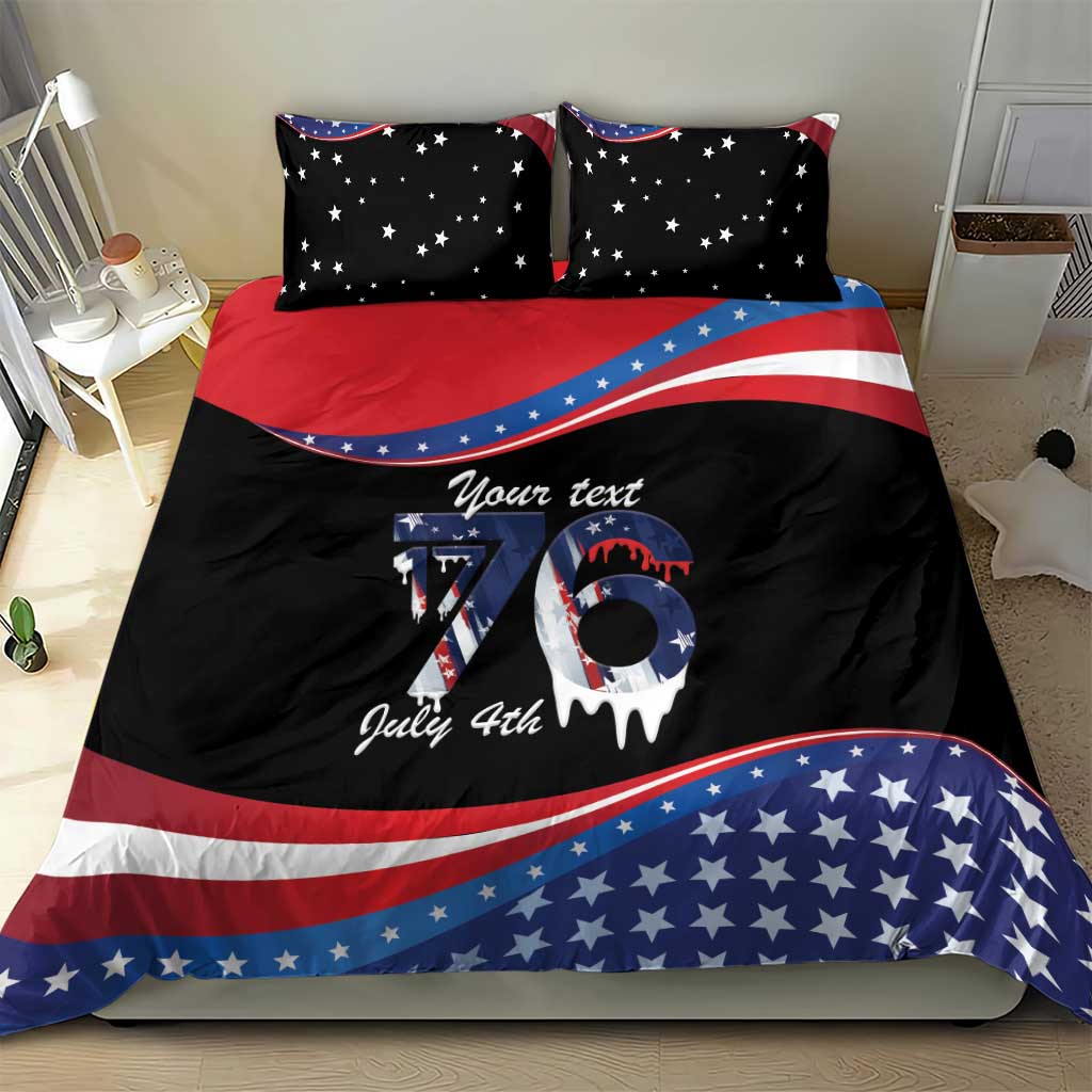 Funny Ice Cream 1776 Drip Personalized Bedding Set American Flag 4th Of July