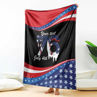 Funny Ice Cream 1776 Drip Personalized Blanket American Flag 4th Of July