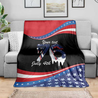 Funny Ice Cream 1776 Drip Personalized Blanket American Flag 4th Of July