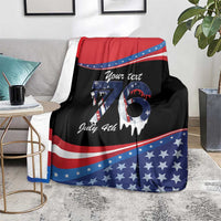 Funny Ice Cream 1776 Drip Personalized Blanket American Flag 4th Of July