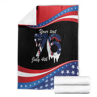 Funny Ice Cream 1776 Drip Personalized Blanket American Flag 4th Of July