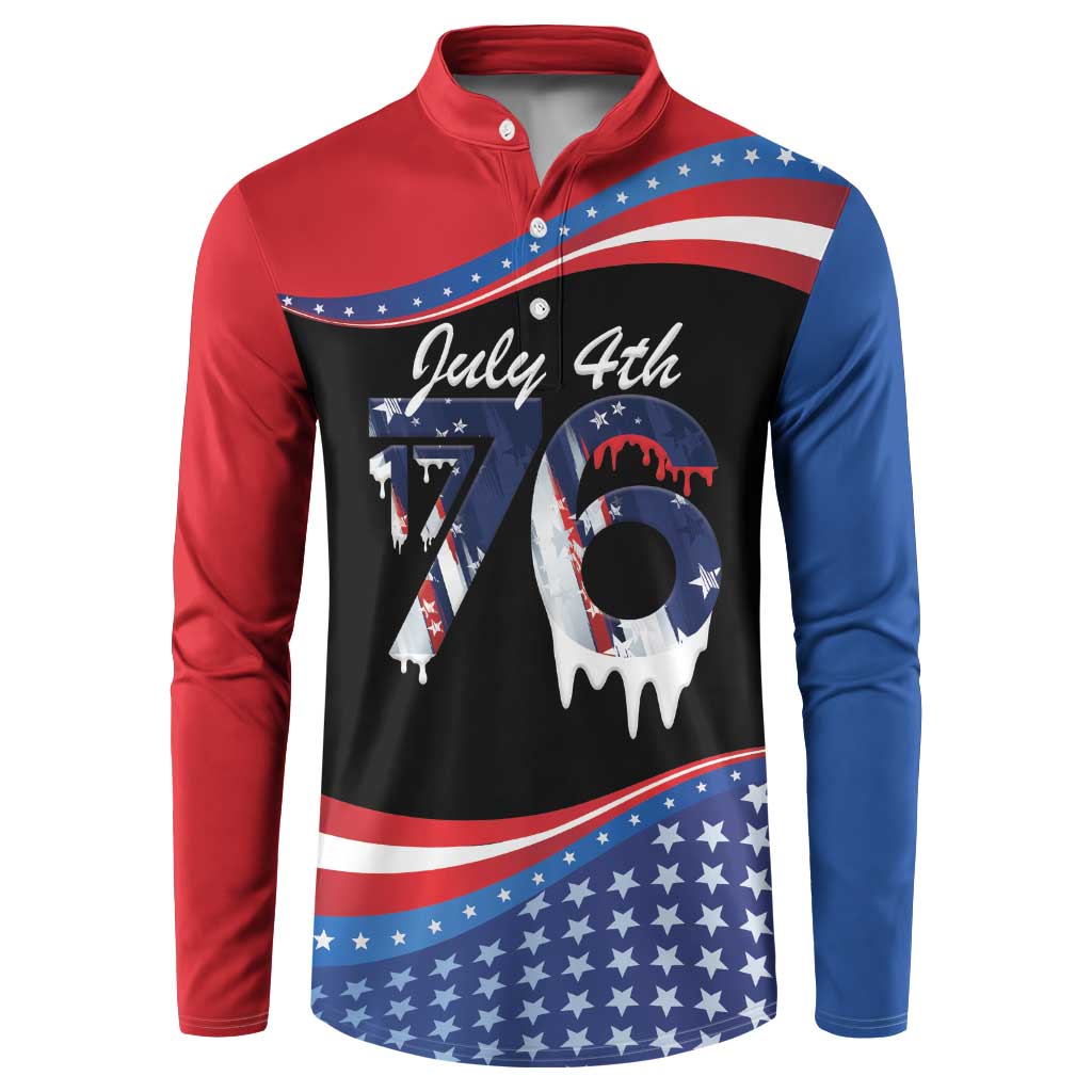 Funny Ice Cream 1776 Drip Personalized Button Sweatshirt American Flag 4th Of July
