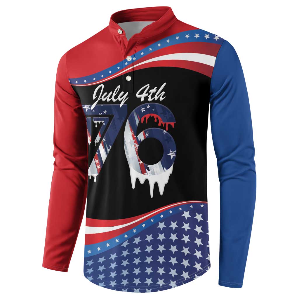Funny Ice Cream 1776 Drip Personalized Button Sweatshirt American Flag 4th Of July