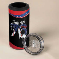 Funny Ice Cream 1776 Drip Personalized 4 in 1 Can Cooler Tumbler American Flag 4th Of July