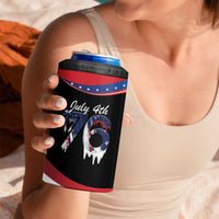 Funny Ice Cream 1776 Drip Personalized 4 in 1 Can Cooler Tumbler American Flag 4th Of July