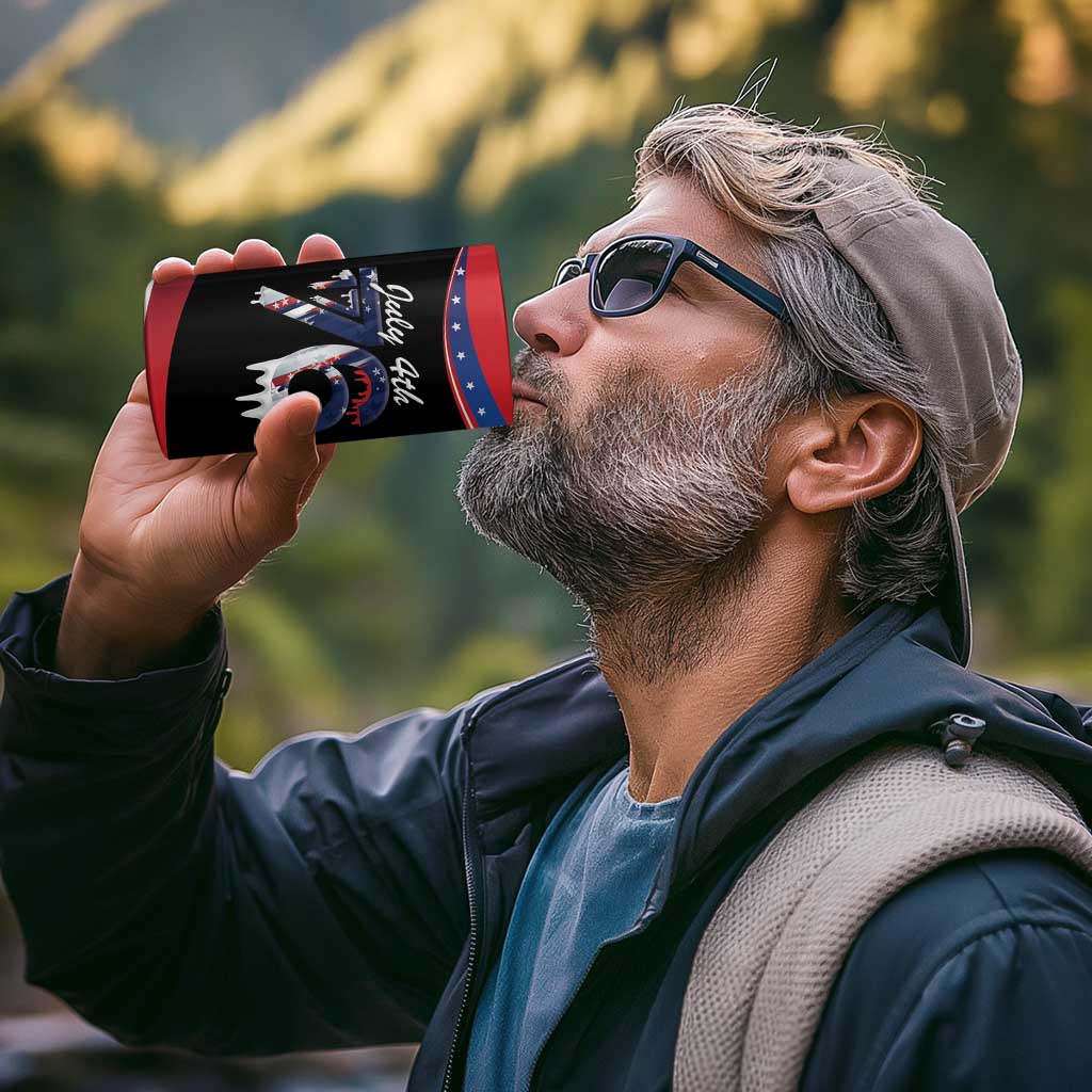 Funny Ice Cream 1776 Drip Personalized 4 in 1 Can Cooler Tumbler American Flag 4th Of July