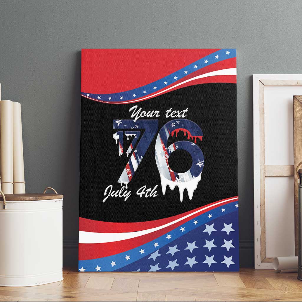Funny Ice Cream 1776 Drip Personalized Canvas Wall Art American Flag 4th Of July