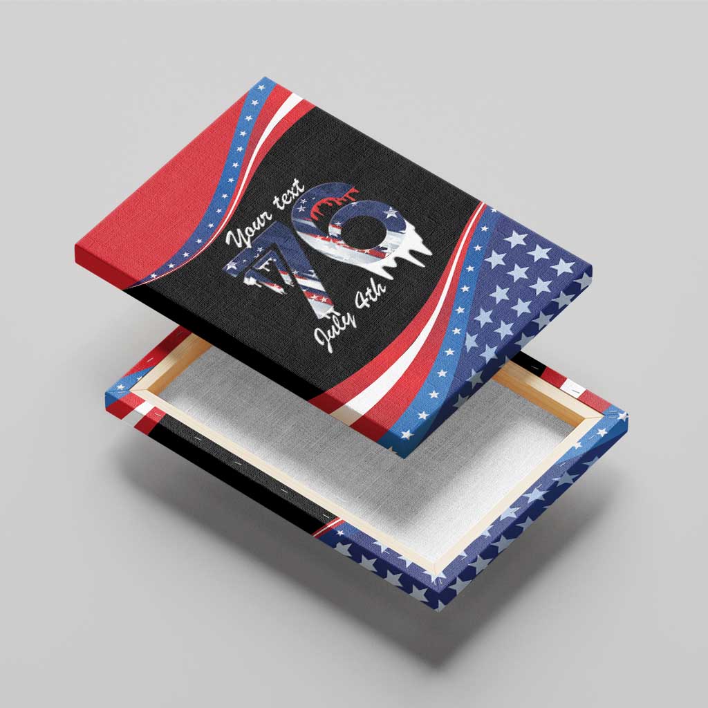 Funny Ice Cream 1776 Drip Personalized Canvas Wall Art American Flag 4th Of July