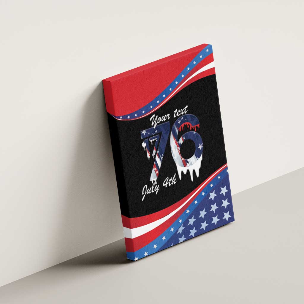 Funny Ice Cream 1776 Drip Personalized Canvas Wall Art American Flag 4th Of July