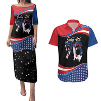 Funny Ice Cream 1776 Drip Personalized Couples Matching Puletasi and Hawaiian Shirt American Flag 4th Of July