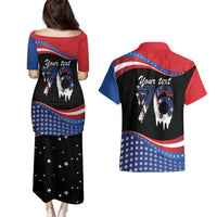 Funny Ice Cream 1776 Drip Personalized Couples Matching Puletasi and Hawaiian Shirt American Flag 4th Of July