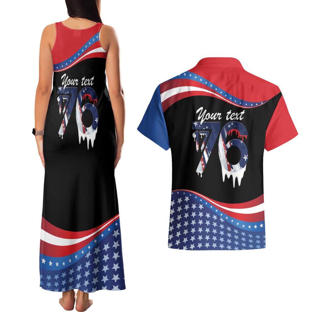 Funny Ice Cream 1776 Drip Personalized Couples Matching Tank Maxi Dress and Hawaiian Shirt American Flag 4th Of July