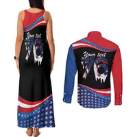 Funny Ice Cream 1776 Drip Personalized Couples Matching Tank Maxi Dress and Long Sleeve Button Shirt American Flag 4th Of July