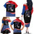 Funny Ice Cream 1776 Drip Personalized Family Matching Off The Shoulder Long Sleeve Dress and Hawaiian Shirt American Flag 4th Of July