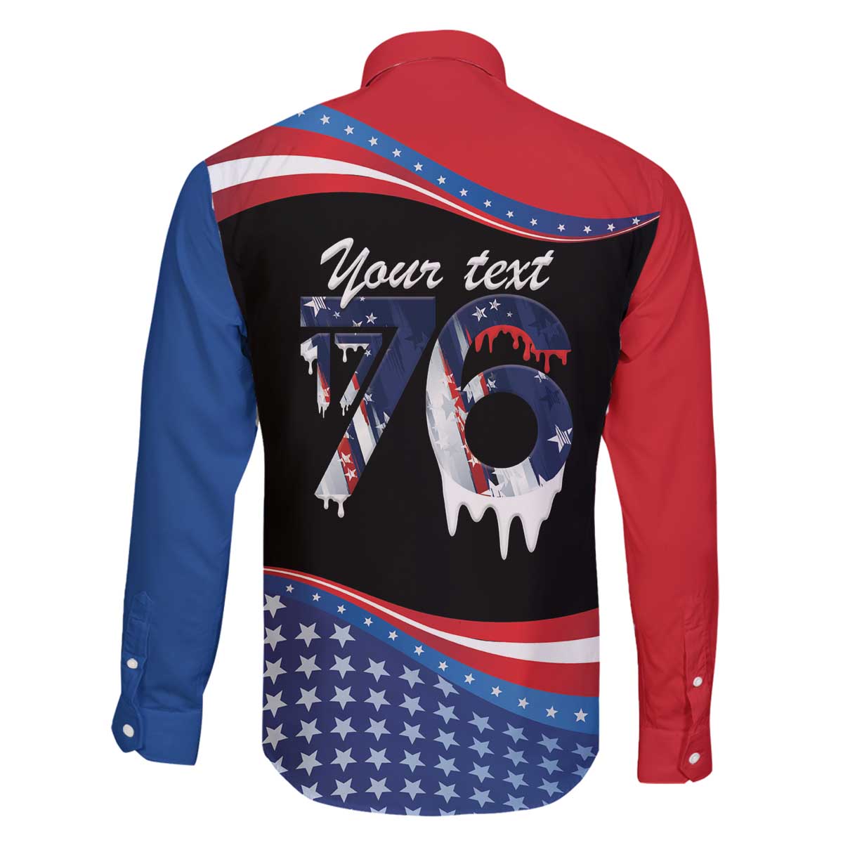 Funny Ice Cream 1776 Drip Personalized Family Matching Off The Shoulder Long Sleeve Dress and Hawaiian Shirt American Flag 4th Of July