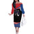 Funny Ice Cream 1776 Drip Personalized Family Matching Off The Shoulder Long Sleeve Dress and Hawaiian Shirt American Flag 4th Of July