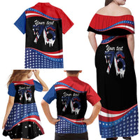 Funny Ice Cream 1776 Drip Personalized Family Matching Off Shoulder Maxi Dress and Hawaiian Shirt American Flag 4th Of July