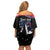 Funny Ice Cream 1776 Drip Personalized Family Matching Off Shoulder Short Dress and Hawaiian Shirt American Flag 4th Of July