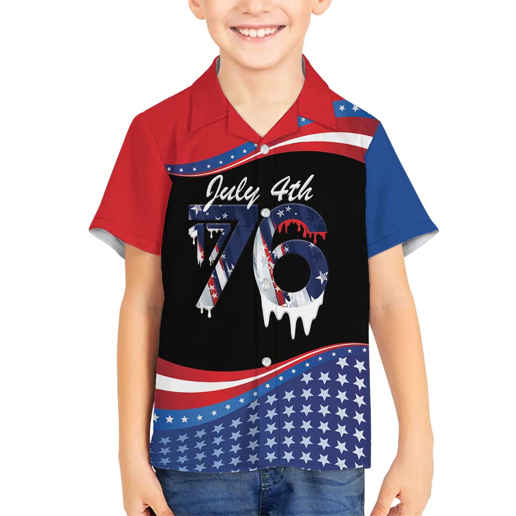 Funny Ice Cream 1776 Drip Personalized Family Matching Puletasi and Hawaiian Shirt American Flag 4th Of July