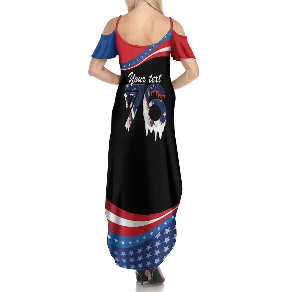 Funny Ice Cream 1776 Drip Personalized Family Matching Summer Maxi Dress and Hawaiian Shirt American Flag 4th Of July