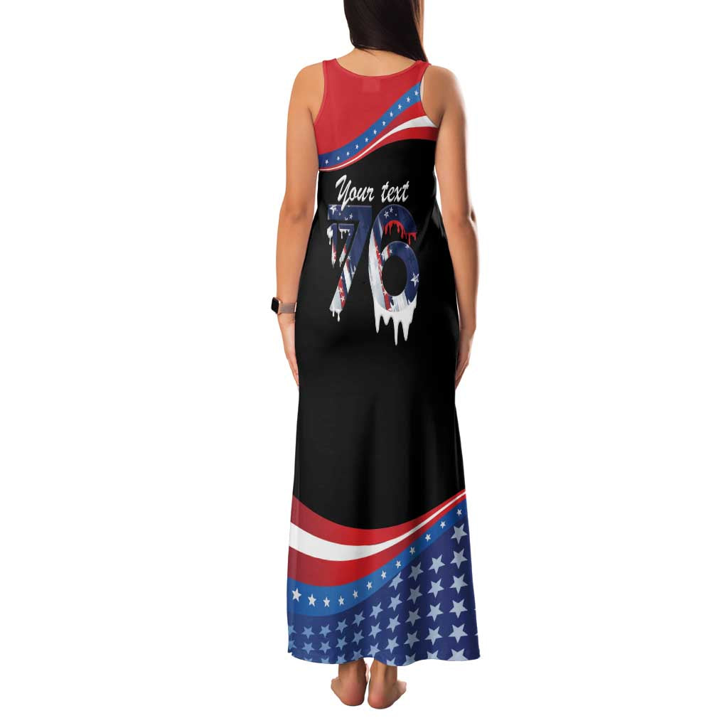 Funny Ice Cream 1776 Drip Personalized Family Matching Tank Maxi Dress and Hawaiian Shirt American Flag 4th Of July