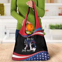 Funny Ice Cream 1776 Drip Personalized Grocery Bag American Flag 4th Of July